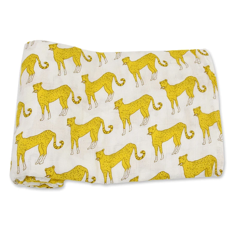 Foreign trade export bamboo fiber bamboo cotton 2-layer gauze baby carriage cover blanket newborn swaddle towel