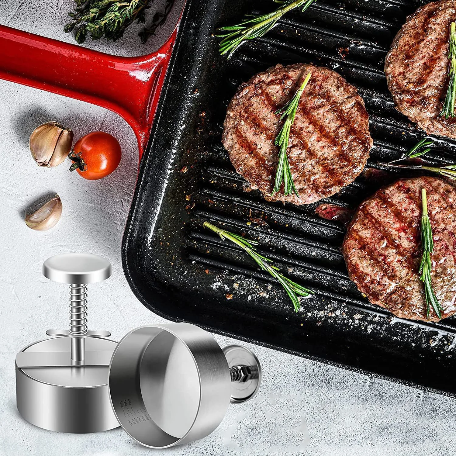 Patty Press Maker Manual Adjustable Hamburger 304 Stainless Steel Non-stick Meat Mold Kitchen Griddle Burger Barbecue Tools