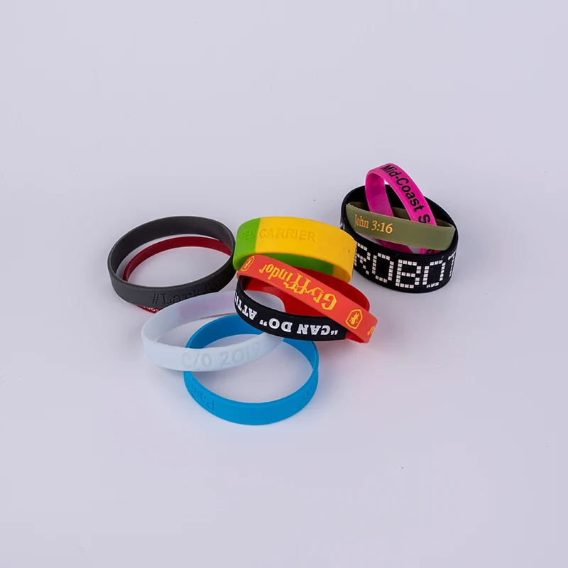 Hot Selling Eco-friendly No Minimum Cheap Custom Logo Silicone Bracelet Wristband As Advertising Gifts