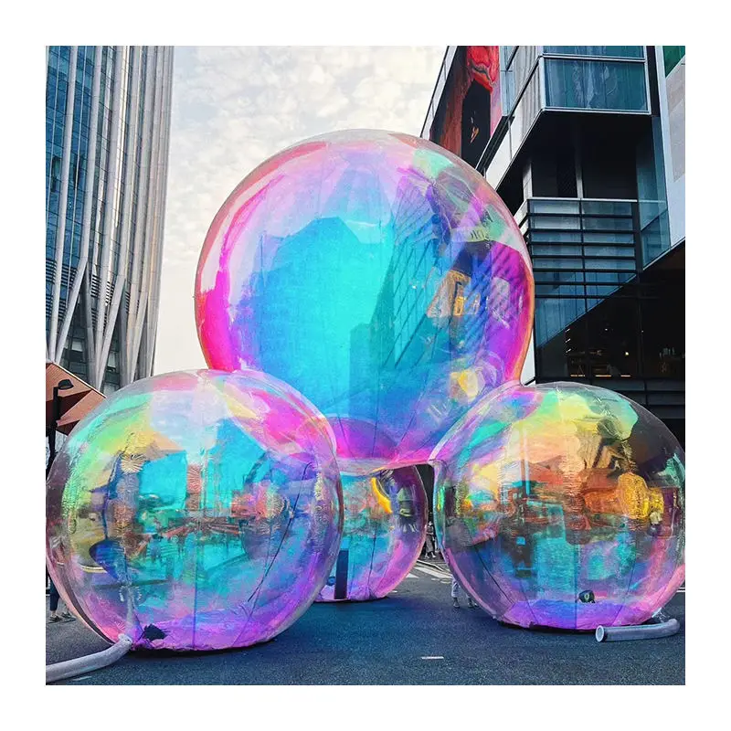 Multi-Size Mirror Ball LED Light Inflatable Moon Ball PVC and Oxford Helium Inflate Balloons for Advertising & Party Decor