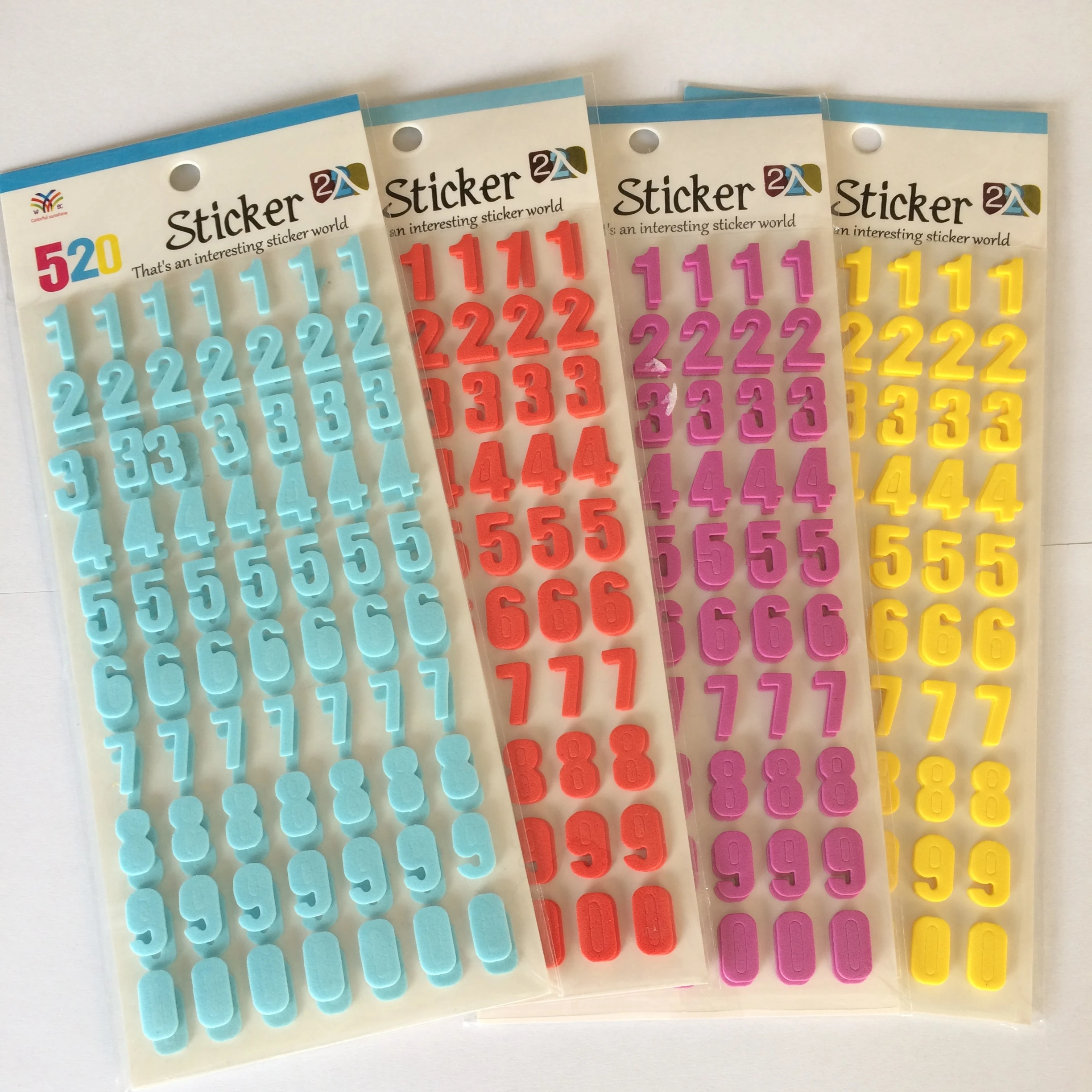 numbers  alphabet foam stencil custom 3D fabric sticker self adhesive figure felt stickers for kids