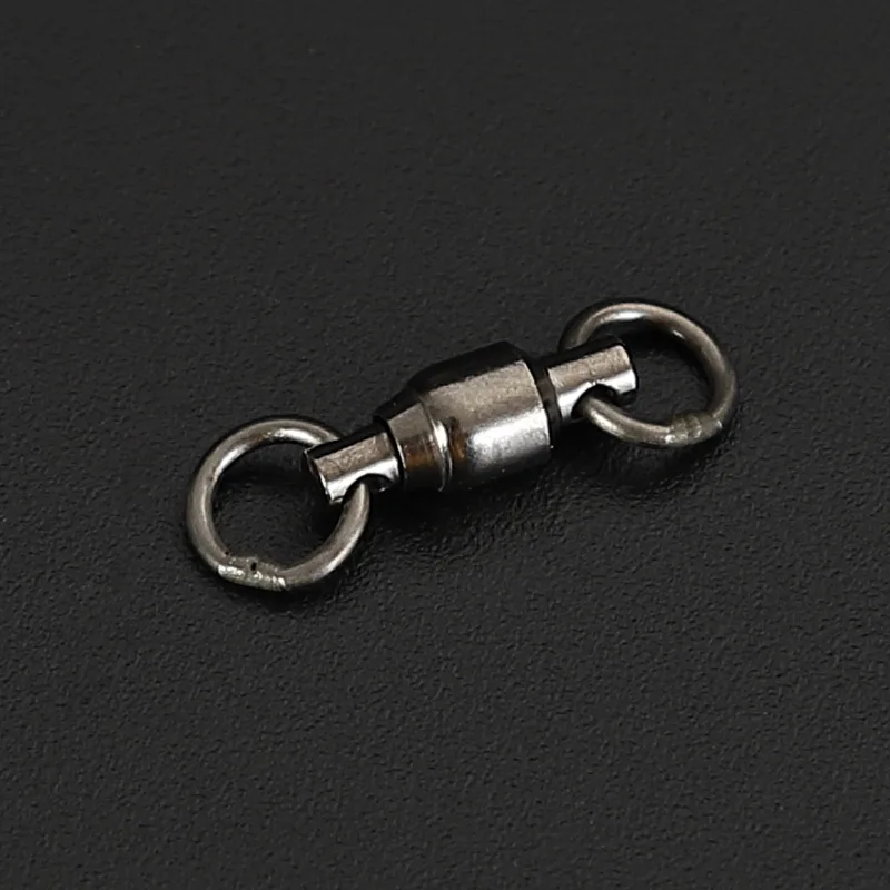 LETOYO Black Silver Bearing Fishing Swivel 5# Heavy Duty Premium Ball Bearing Swivel With Solid Ring Barrel Swivel Smooth 10/0