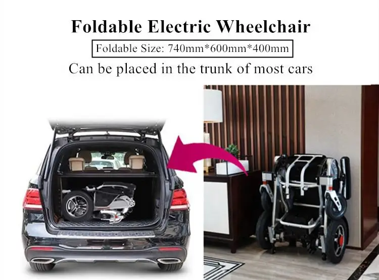 Lightweight handicapped scooters Manual Electric Power Wheelchair Foldable Electric Wheelchair for Disable