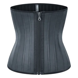 Underbust Sport Cincher Womens Workout Body Shaper Zip Up Latex Waist Trainer Corset