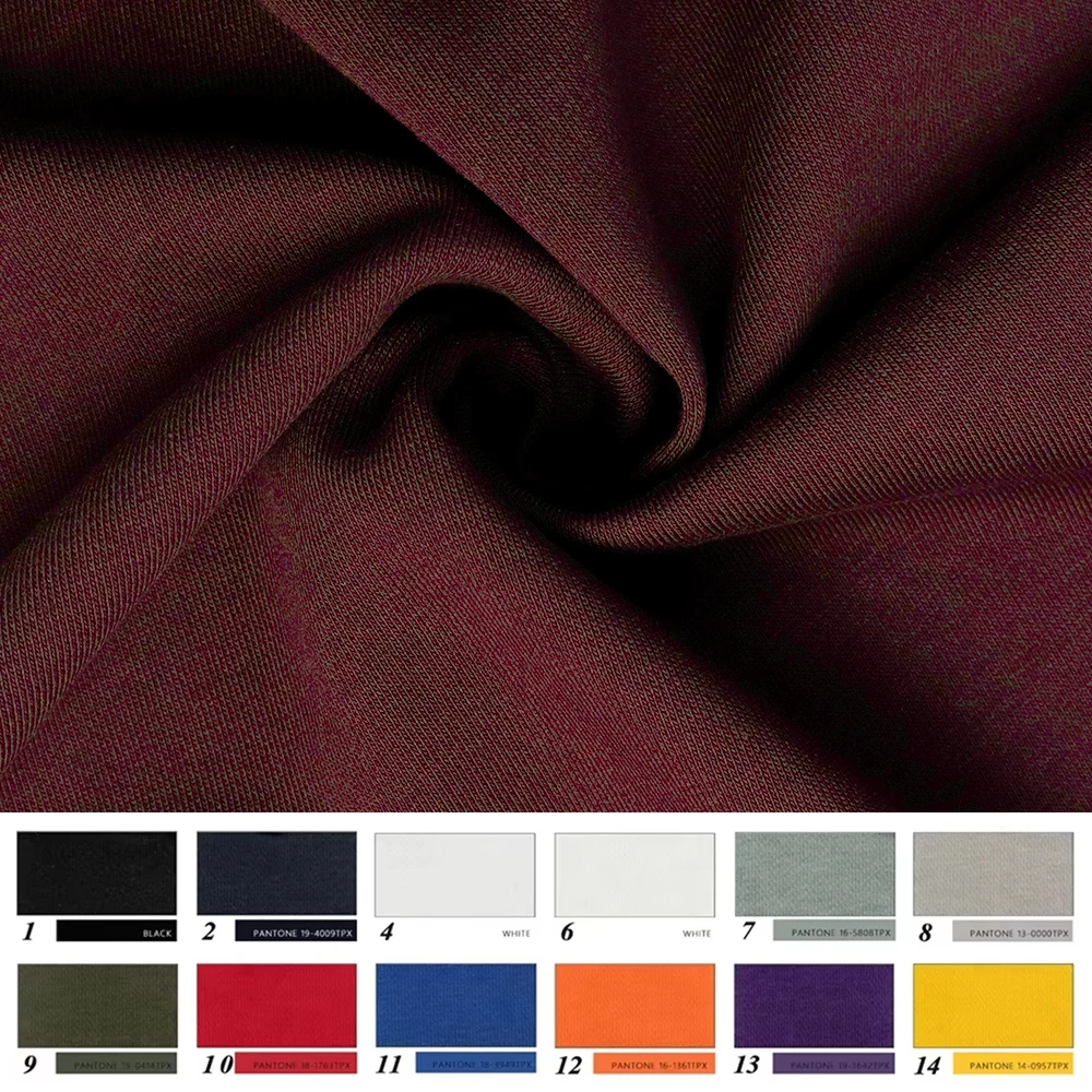 Custom smooth scuba technology mercerized interlock low elastic soft french terry cotton knitted fabric