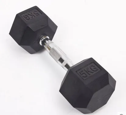 Bodybuilding Workout Equipment Multi Weight Strength Training Cast Iron Rubber Encased  Fixed  Hexagonal Dumbbell