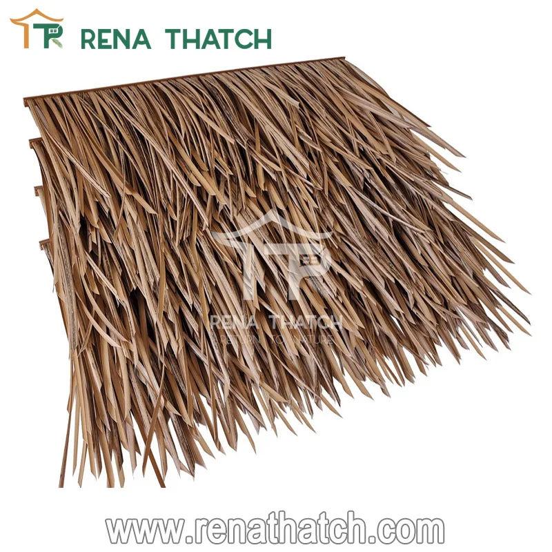 Waterproof durable thatch sheet panel board plastic thatch roof synthetic straw for tropical area use