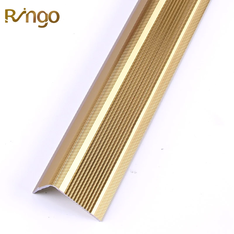 Foshan Ringo Vinyl Floor Carborundum Flexible Rubber Ceramic Durable Anti-slip Aluminum Stair Nosing Strip