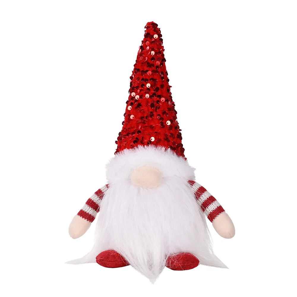 2024 Xmas Party Decoration Sequin Christmas Gnomes Plush With Light