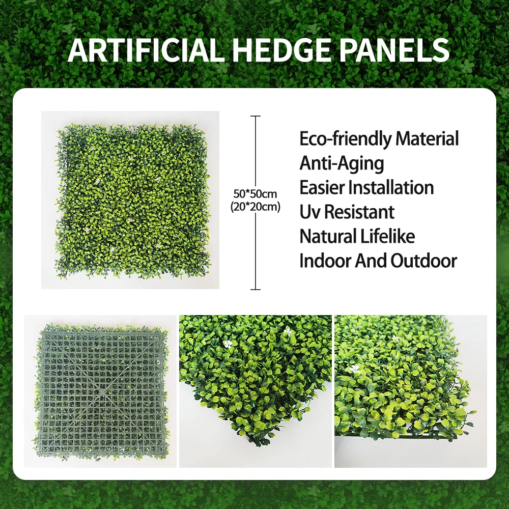 Garden home landscape decoration fake orchid leaves artificial plants hedge panels outdoor green wall