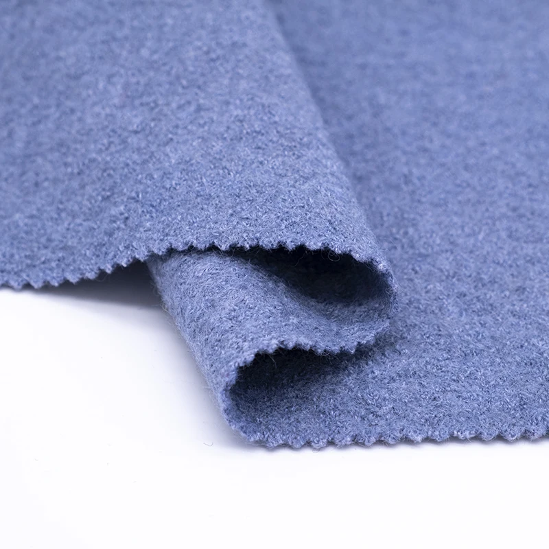 
Chinese well-known manufacturer knitted wool viscose blend woolen felt yarn dyed boiled wool fabric 