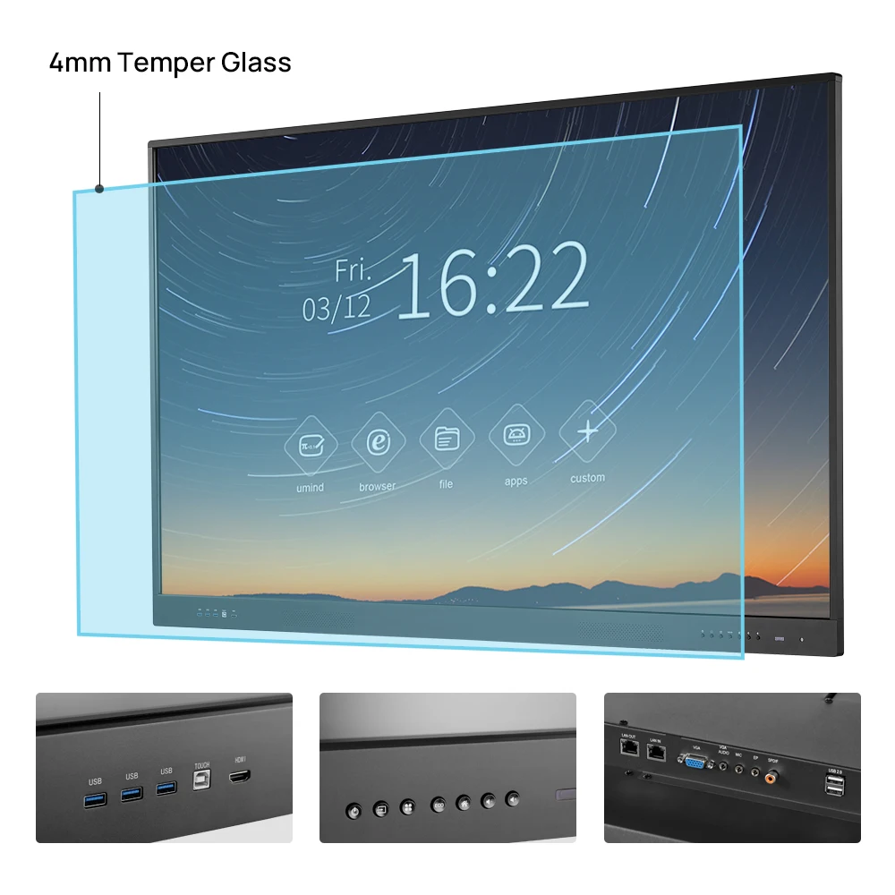 Touch Stand Office Display Classroom Electronic Price Screen School Digital Smart Interactive Flat Panel Whiteboard