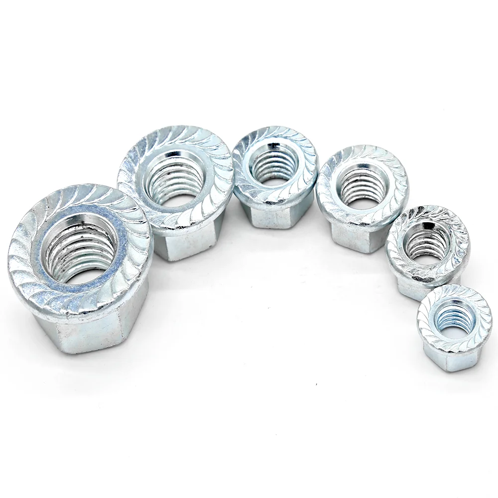 Good Price Anti Loose DIN 6923 White Yellow Zinc Plated Galvanized Hex Flange Nuts