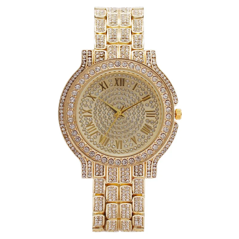 New Hip Hop Watch Fashion Watch Gold Plated Zircon Sparkling Watch