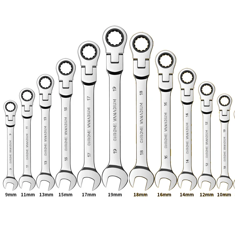 Hand Tools Socket Key Torque Wrench Set Spanner Flex Head Ratcheting Chrome Vanadium Steel Ratchet Combination Wrench Set