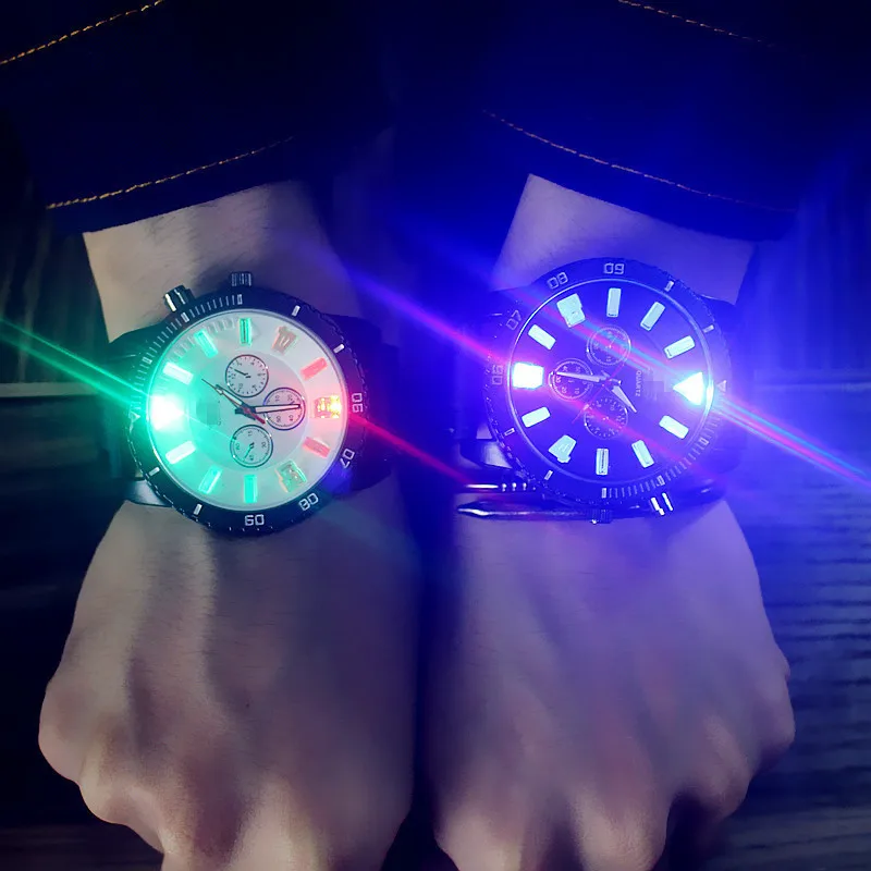 Korean personality luminous watch Korean fashion trend led watch couple jelly watch