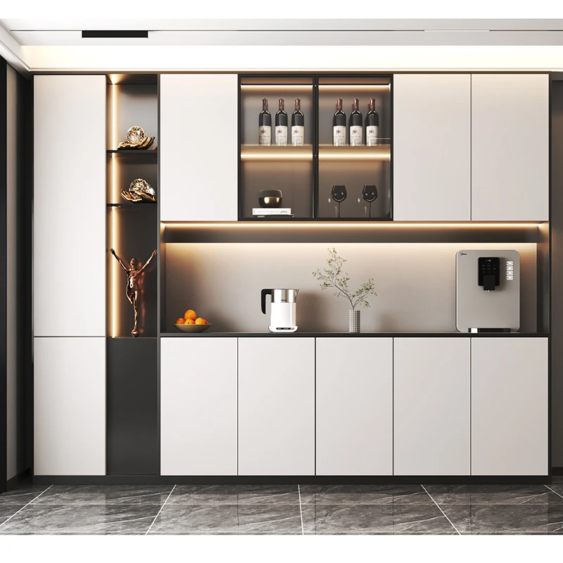 Custom Italian Style Multi-board Wine Cabinet Design Wooden Moderrn Luxury Wine Storage Cabinet