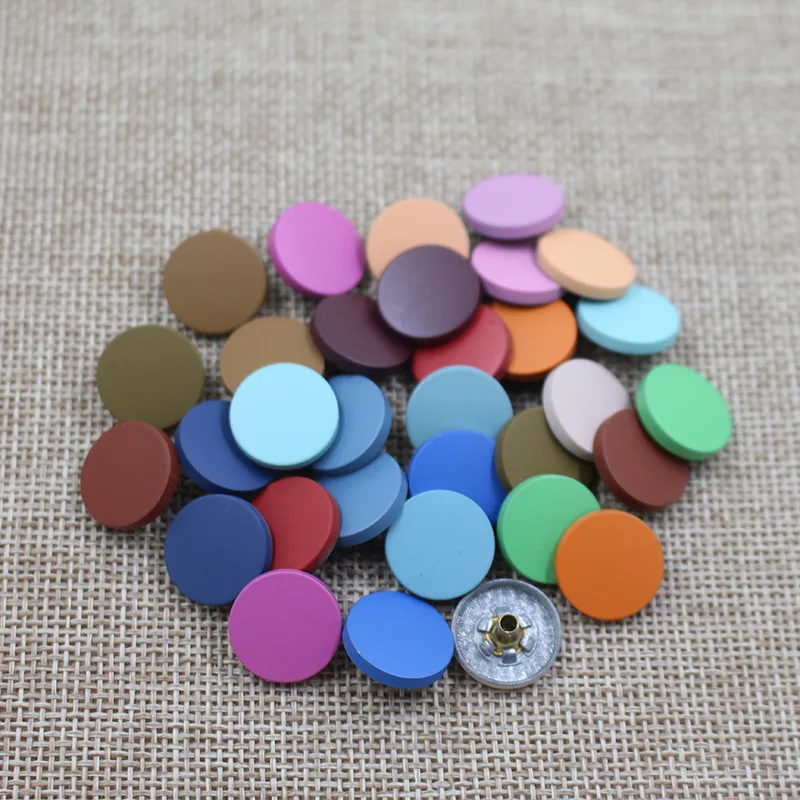 New Fashion Jackets Paint Metal Denim Round Spring Snap Button For Garment