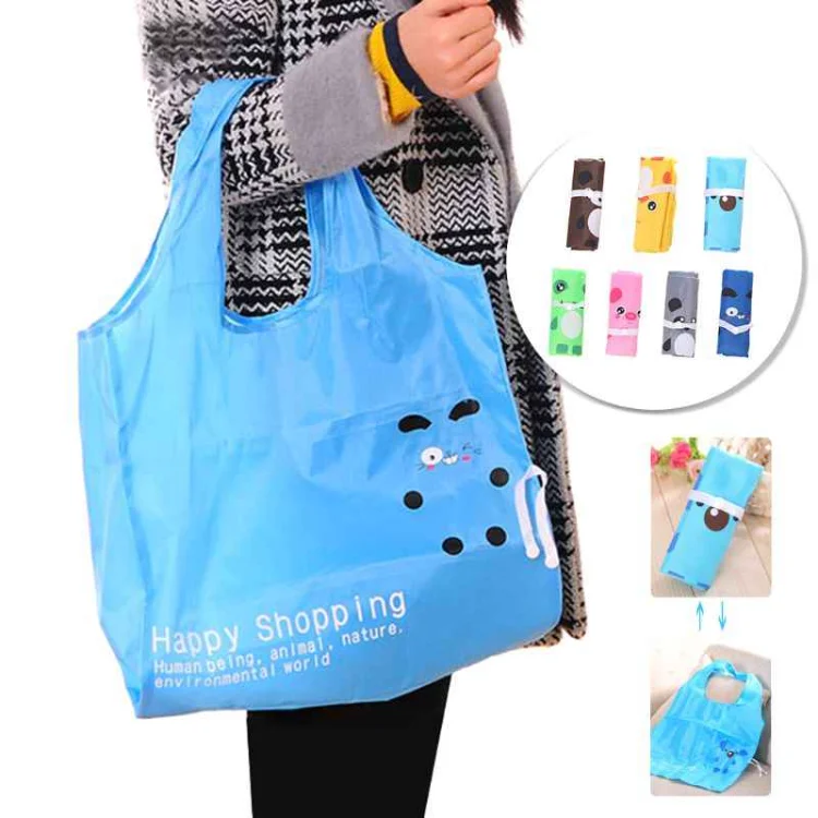 Nylon Animal Reusable Foldable Grocery Tote Shopping Bag, Shopping Bag On Wheel Foldable