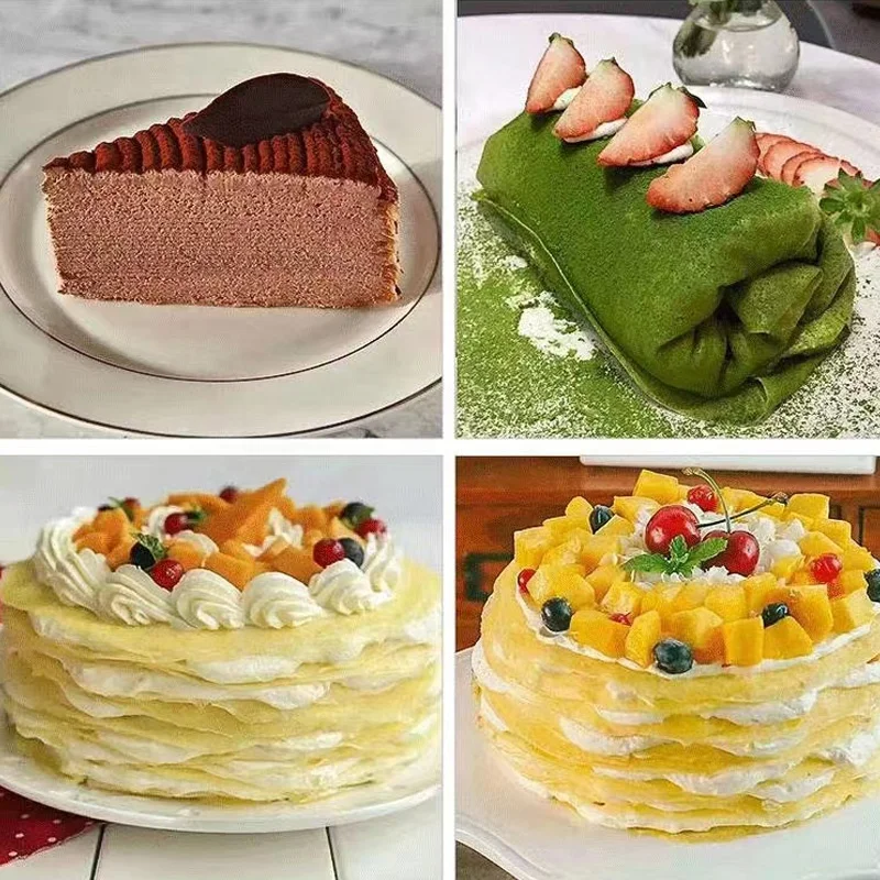 Commercial automatic 6/8/9/10/12 inch egg rolls skin board pancake birthday thousand durian mille crepe layer cake bread maker