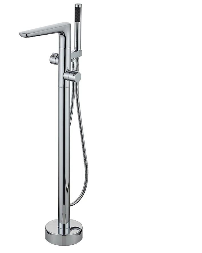 YUNDOOM OEM Gel De Ducha Brass Floor Stand Bath Room Sets Shower Mixer Screens Set  bathroom faucet accessories Bathtub Faucet