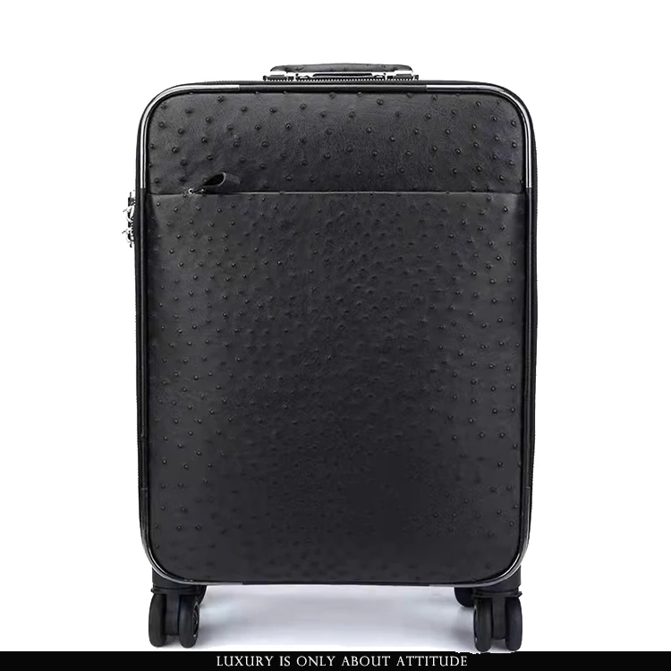 Luxury Real Exotic Leather Genuine Ostrich Skin Leather Luggage Suitcase, luxury leather luggage, Suitcase Real Ostrich