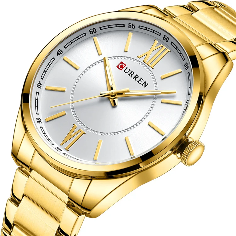 Curren 8423  Chinese men hour low price Stainless steel band Luminous date display Simple business watch supplier