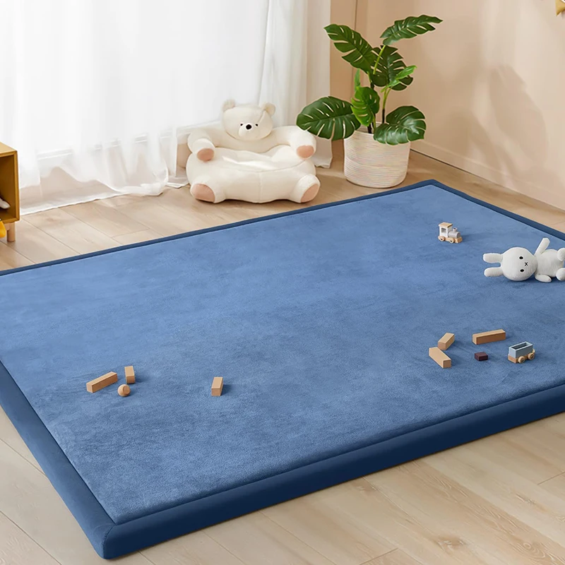 Nursery School Baby Play Rugs Tatami Mat for Living Room Large Coral Velvet Crawling Mat for Toddlers Non-Slip Memory Foam Rug