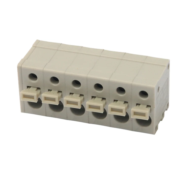 90 degree 5.0mm pitch PCB spring screwless terminal block