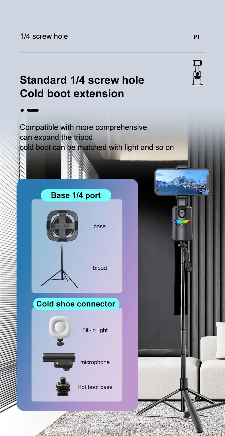 Newest Q14 360 Rotation Auto AI Focus Face Tracking Follow Mobile Phone Stabilizers Magnetic Holder Gimbal Stabilizer For Phones