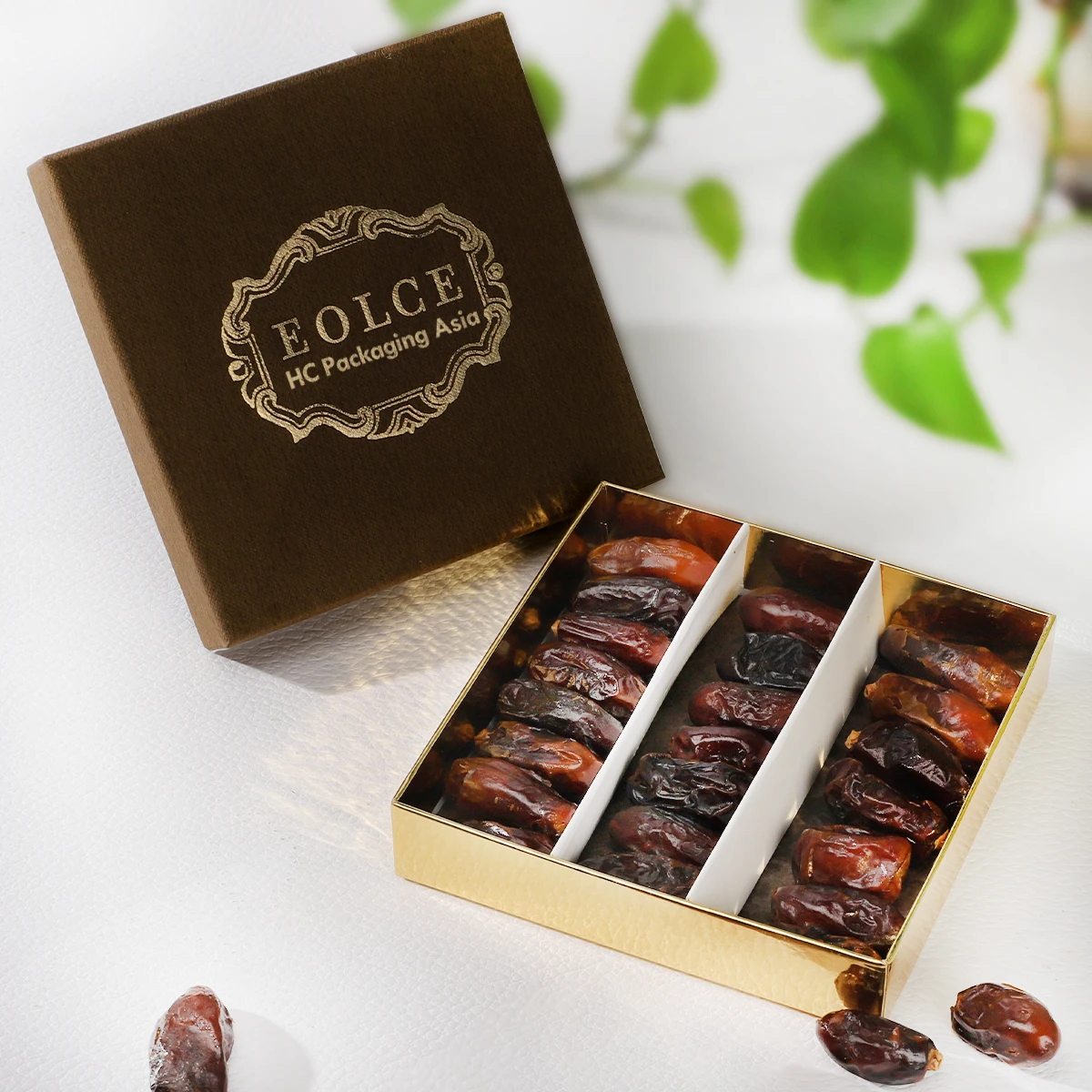 Recyclable Wholesale Arabic Ramadan Mubarak Palm Dates Gift Box Nut Dried Fruit Eid Biscuit Dessert Gift Medjool Dates Box