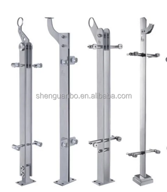 GB new design Iron Glass railing  glass railing and handrail exterior balcony exterior deck modern glass banister kit