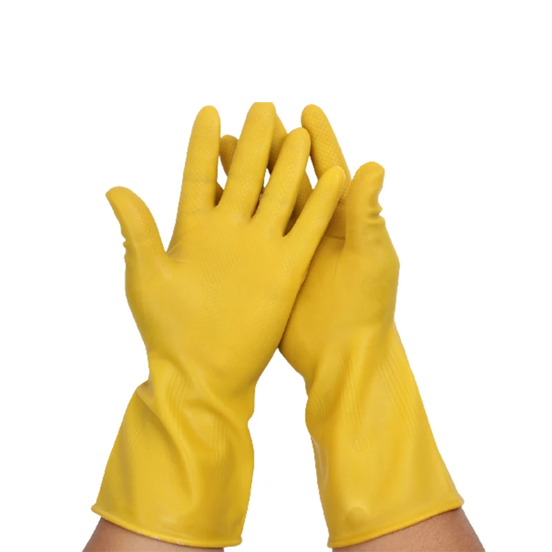 Household cleaning dishwashing gloves latex antiskid kitchen dishwashing household laundry waterproof durable rubber gloves