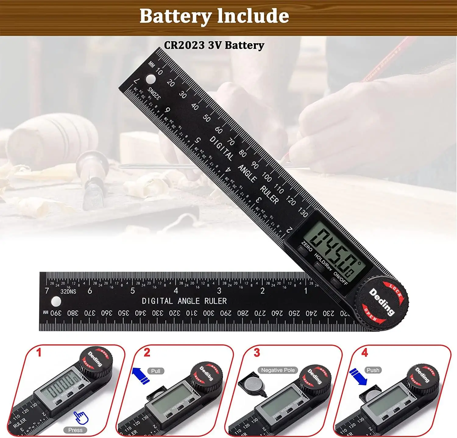 Angle Measuring Tool Digital Angle Finder Protractor with 7inch/200mm  for Woodworking