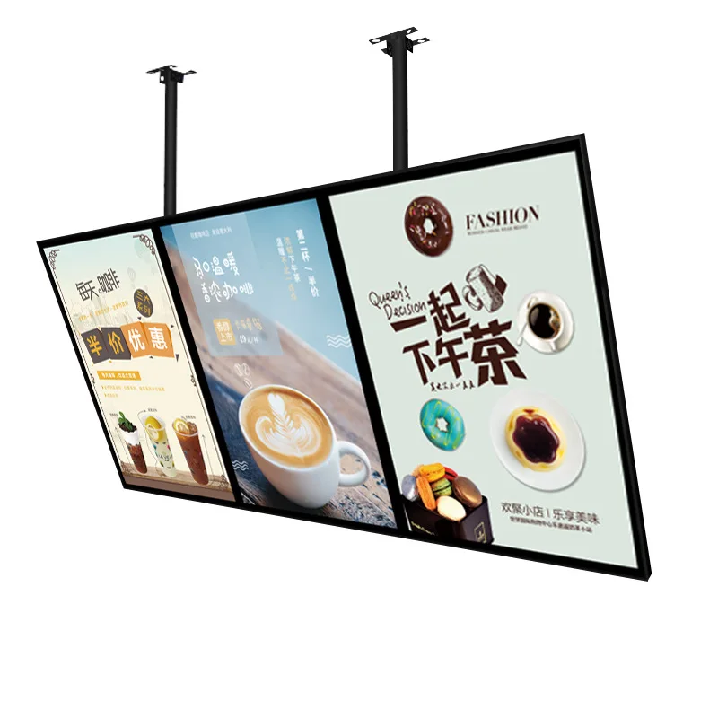 A1 Picture Insertion Slim LED Light Box Suspension hanging Menu light box For Restaurant advertising Display