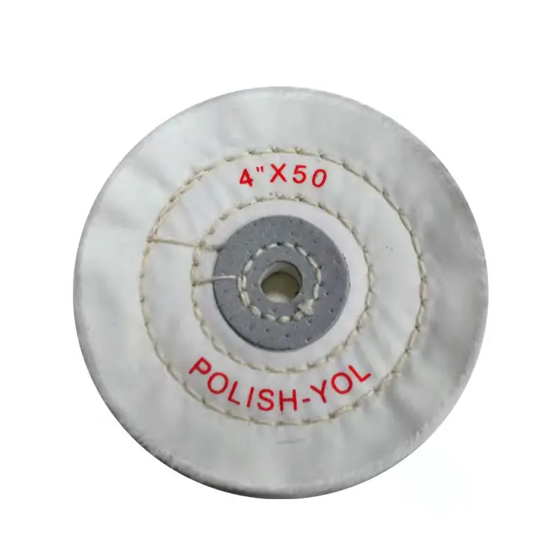 white buff cotton stitched swen polishing wheel abrasive buff finished leather.