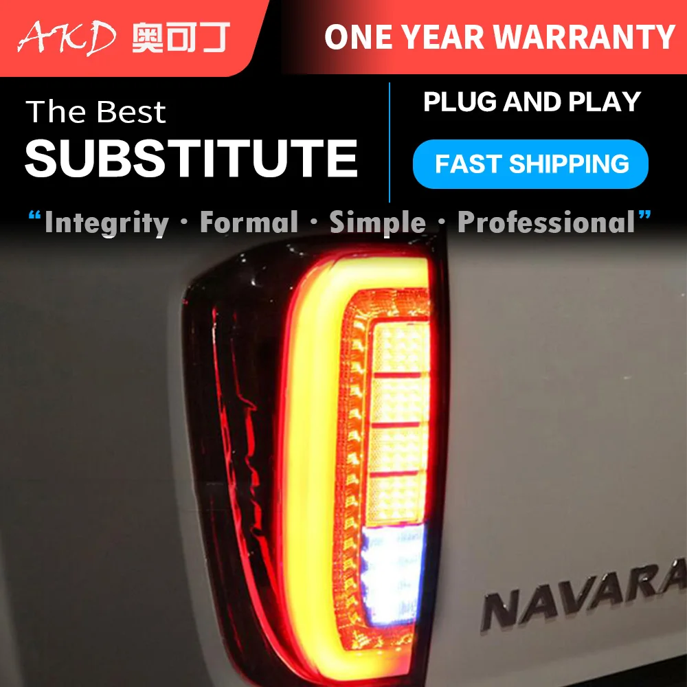 AKD tuning cars Tail lights For Nissan Navara NP300 2016 Taillights LED DRL Running lights Fog lights angel eyes Rear parking