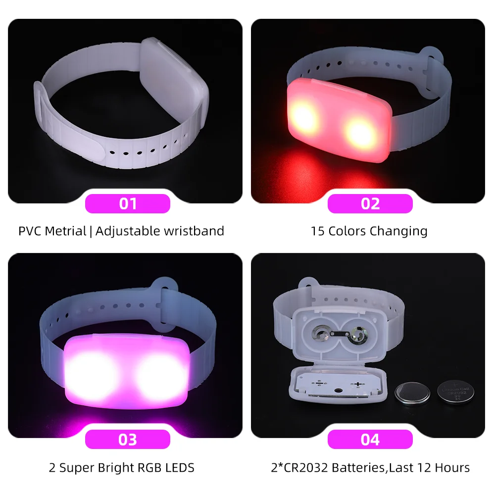 LED Xylobands Bracelets with App Control Custom LOGO Wristband Party Supplies Pulsera LED Bracelets for Weddings Quinceaneras