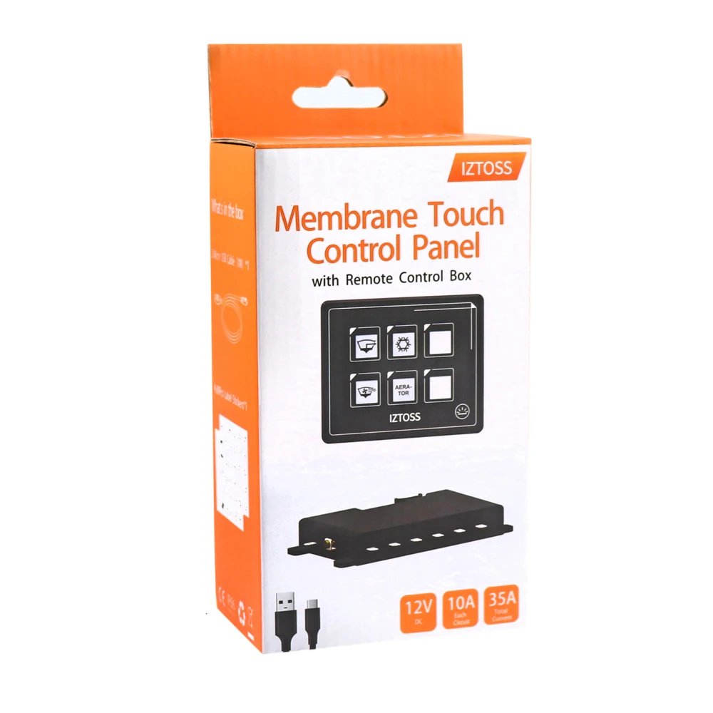  AMOMD 12 V RV CE 6 Way Marine LED Botton Switch для лодки водонепроницаемая Сенсорная панель переключателя