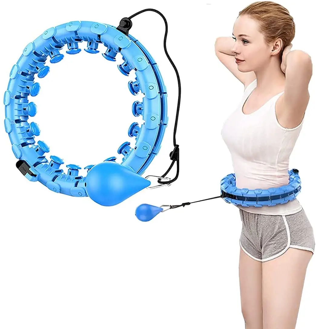 Adults Adjustable Fitness Weight Smart Hula Ring Hoops with Ball