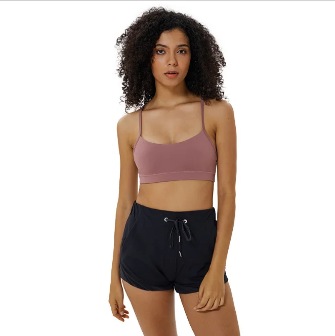 Athletic Wear Running Bra Beauty Back Y Cross Sports Bra Solid Color Ladies Sport Bra For Women