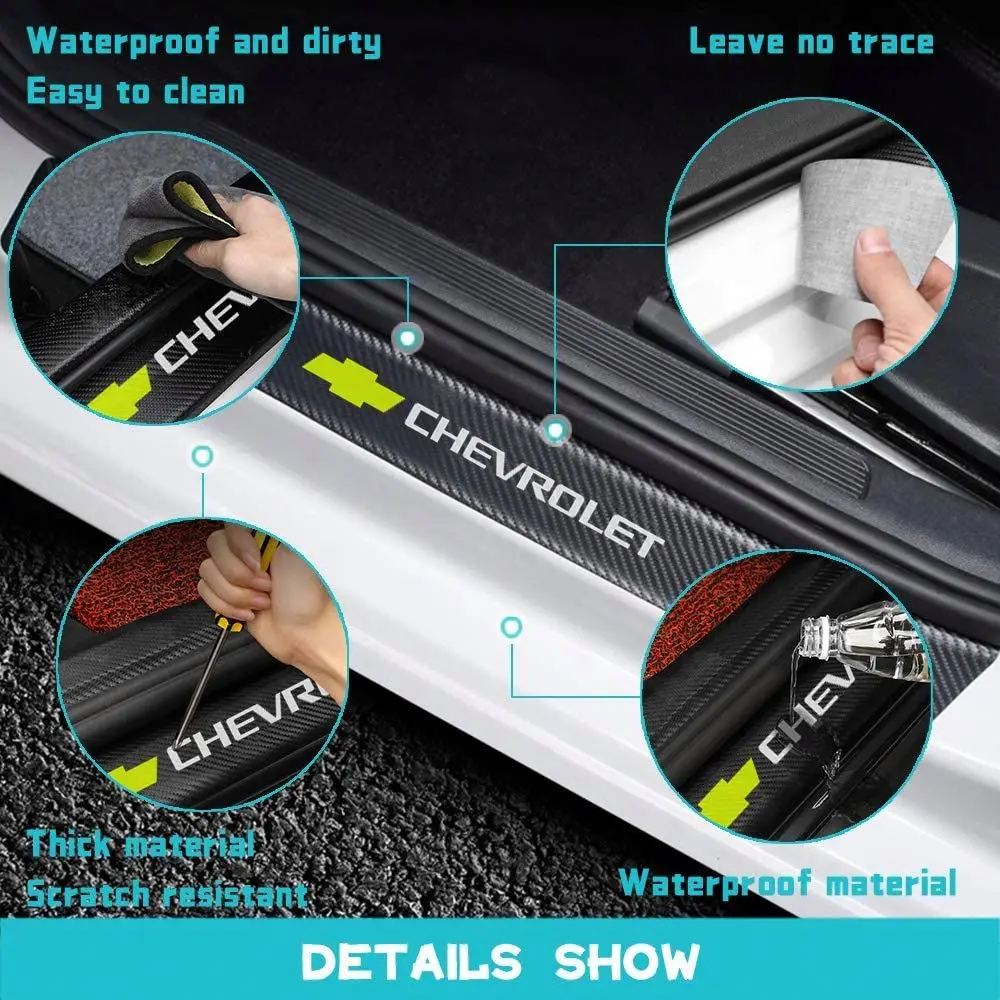 4pcs Compatible with Chery Car Door Sill Scuff Guard Welcome Pedal Protect Anti-Kick Scratch for Cars Doors Sill Plate For Chery