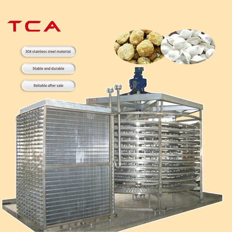 Спиральная морозильная камера TCA хорошего качества, заморозка морепродуктов IQF, креветок, рыбы, спиральная туннельная быстрая морозильная камера