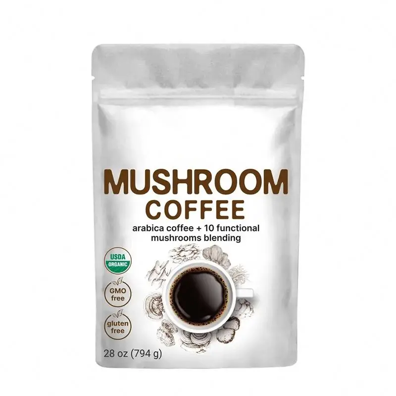 OEM Hot Selling Direct Factory Supplement Manufacturer Mushroom Coffee Powder for Men and Women, Support Label Customization