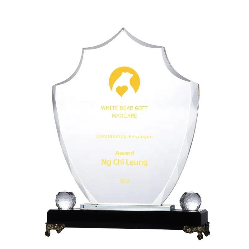 Wholesale unique company anniversary souvenir crystal trophy gift for good staff