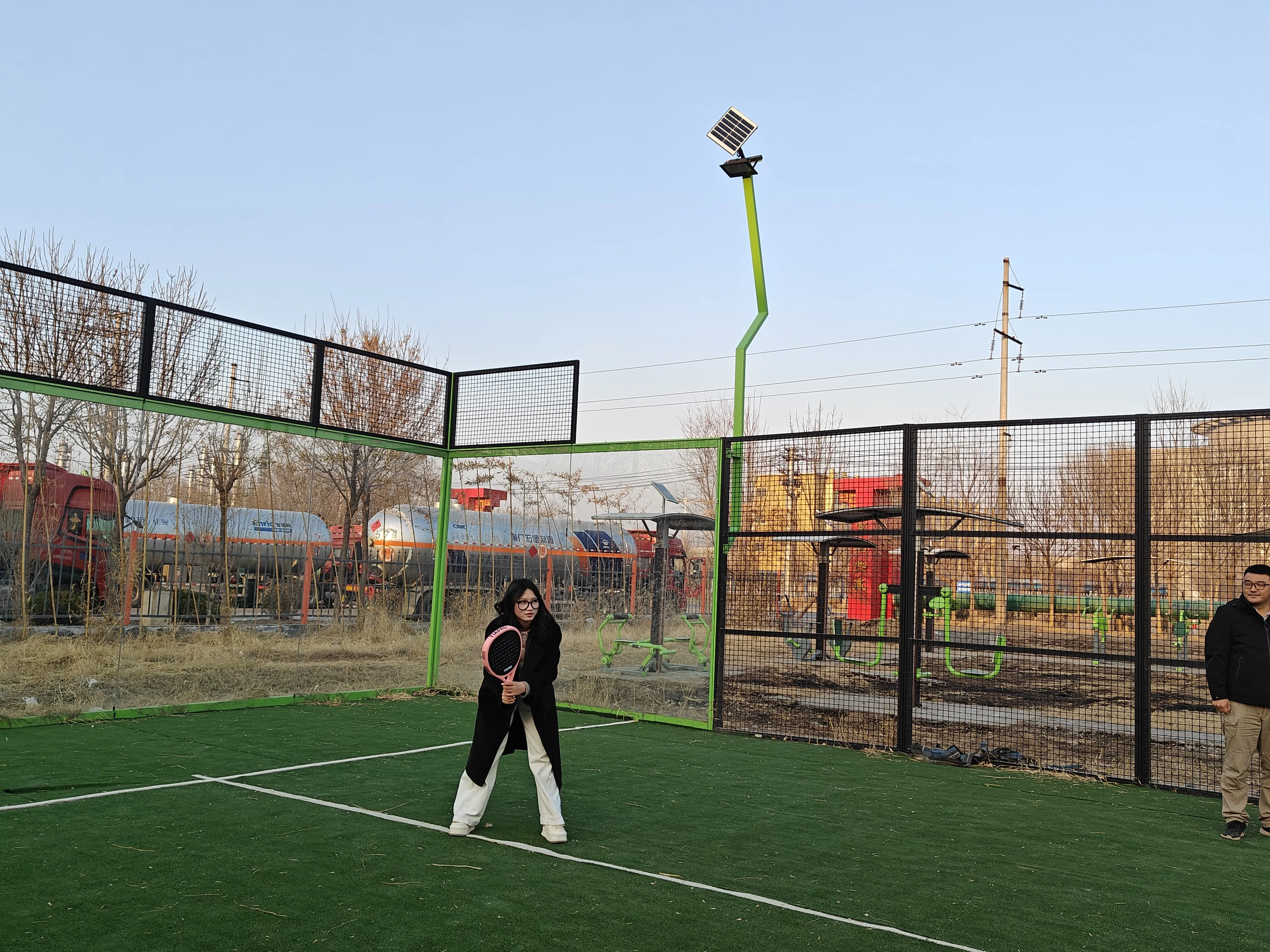 Padel Court Tent Cover Court Tent and Tennis Sports Rain Cover Polygon Sport Tent for Badminton or Tennis Court