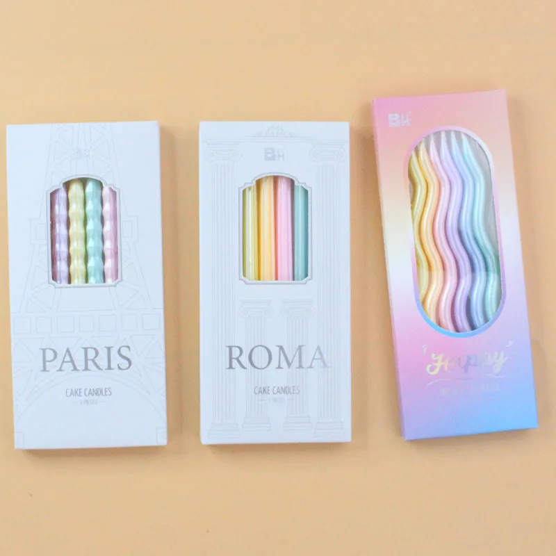 Wholesale new cake candle creative spiral color curved bake decoration romantic birthday wedding party atmosphere candles