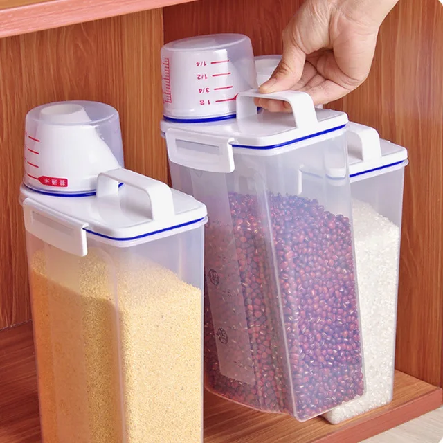 food storage organization plastic kitchen storage box nuts tea sugar candy container jar