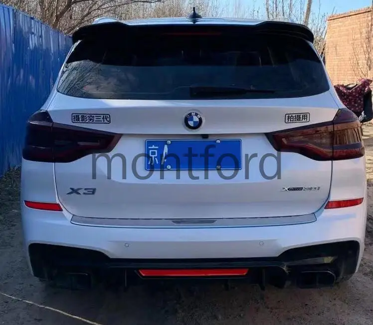 NEW High Quality ABS Black & Carbon Fiber grain Rear Bumper Diffuser Protector Cover For BMW X3 G01 G08 2018 2019 2020 2021