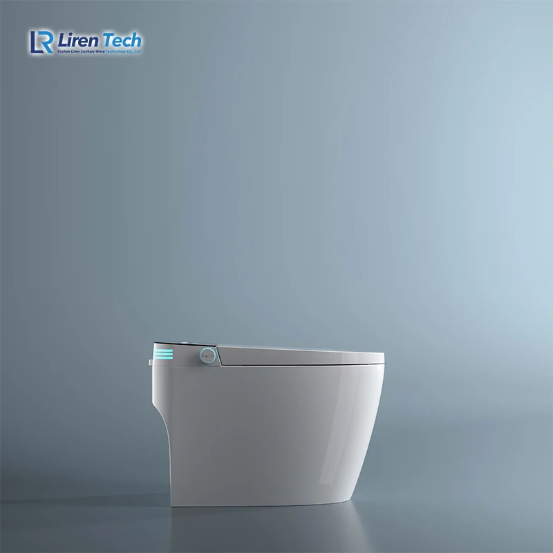 Smart Toilets Siphon Flush Bathroom Wc Automatic Operation Cleaning Ceramic Floor Mounted Smart Toilets With Flushing And Remote